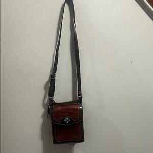 Elegant Brown and Black Crossbody Bag